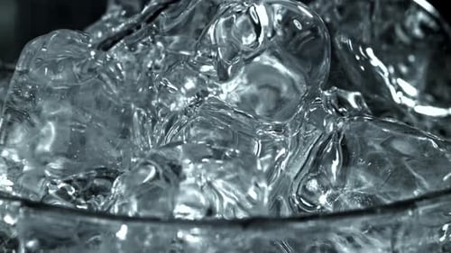 Close-Up of Ice Cubes in Glass