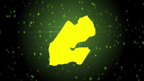 Digital Map Outline Reveal with Glitch Effects