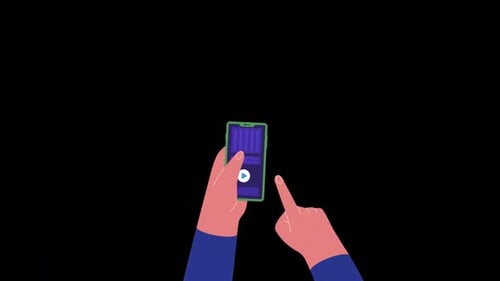 Touching Mobile Phones Displays And Phone In Hand Alpha Channel 4K