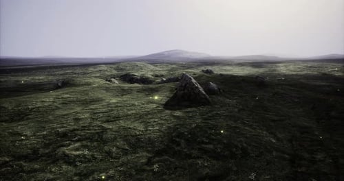 A Calm Landscape Illuminated Softly Showcasing Natural Contours