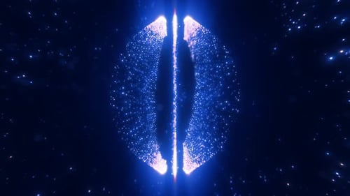 Bright blue sphere with a cosmic dark background