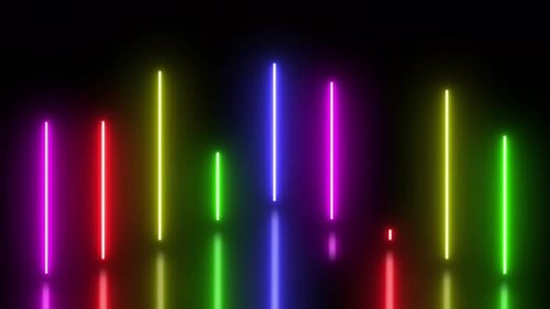 Colorful Glowing Neon Lines Seamless Loop Equalizer Animation
