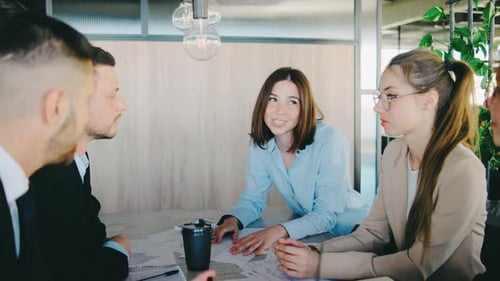 Business Team Meeting in Modern Office