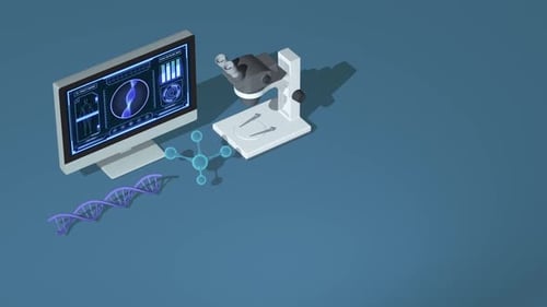 Isometric Medical Science Research Animated Elements Reveal