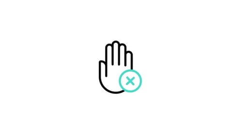 Animated Flat Design Hand with Cross Stop Symbol