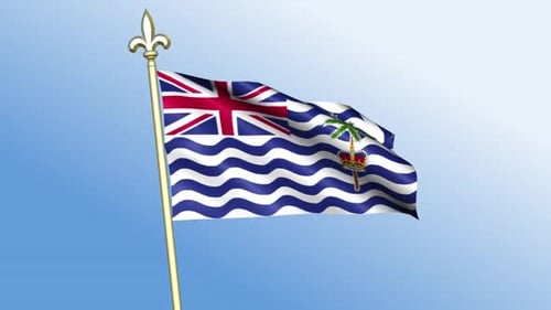Realistic British Indian Ocean Territory Flag Waving Animation