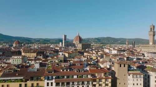 Aerial View of Historic Landmarks in City