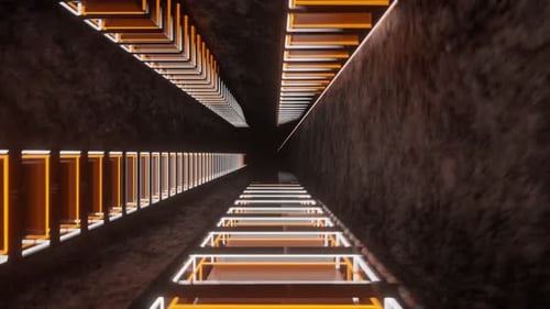 Orange And White Rotations In Cube Background Vj Loop In HD