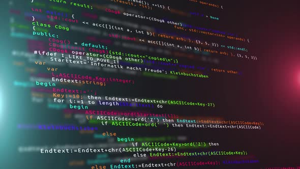 Animation of Source Code Data Scrolling Program Code Hacking Process ...