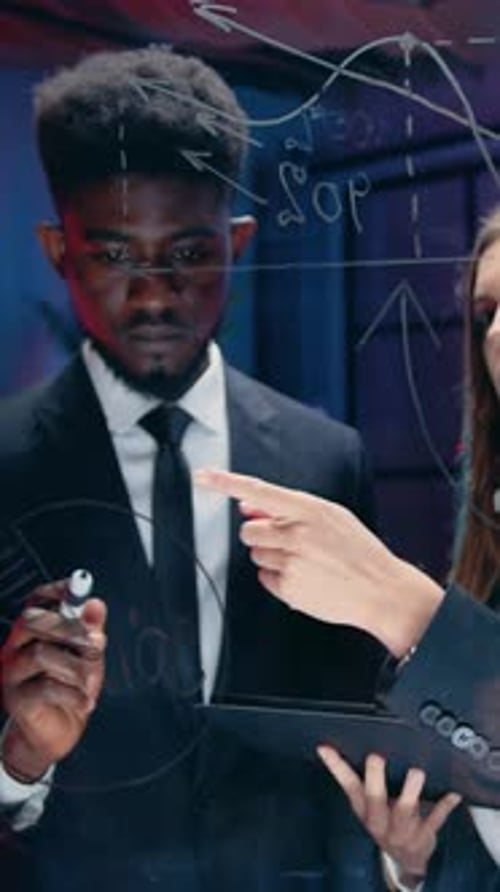 Workflow in Evening Office Where Likable Successful Professional Purposeful African American Man and