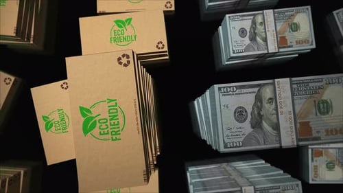 Caja ecológica con monedero Dollar Loop 3D