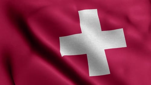 Waving Swiss Flag Loop Animation