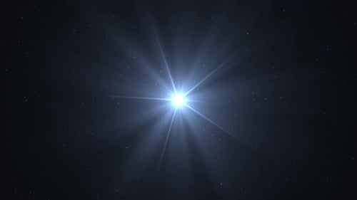 Effet de flare optique sur fond noir. Lumière Cinématographique. Le soleil dans l'espace