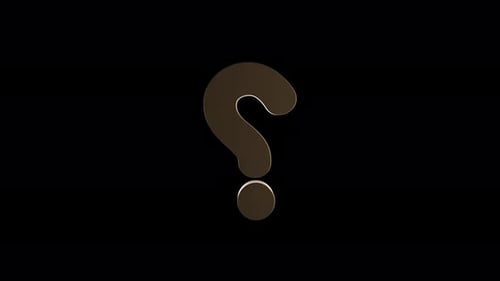 A question mark is shown on a black background