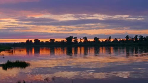 River Sunset Landscape Timelapse