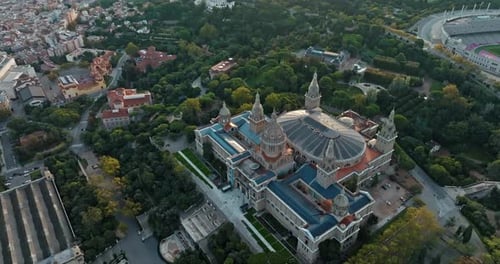 Aerial View Aerial National Museum of Art of Catalonia Barcelona