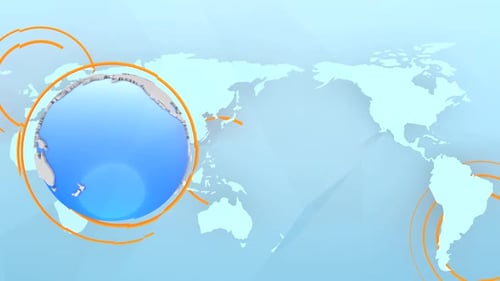 Modern Spinning Earth with Abstract Network Lines Animation