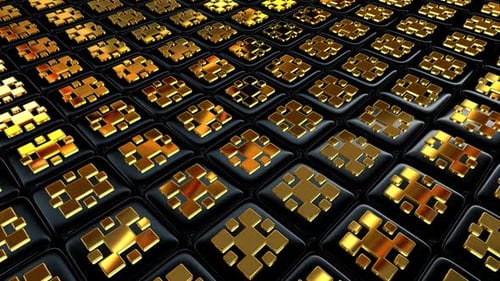 Dynamic Golden Geometric Pattern Animated Background Loop