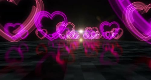 Heart love health and ai tech code symbols loop cyber concept