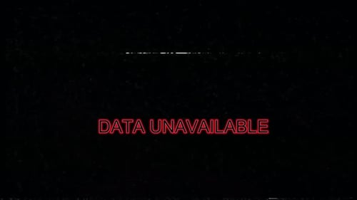 Data Unavailable Text Digital Noise Glitch 4k video, alert warning