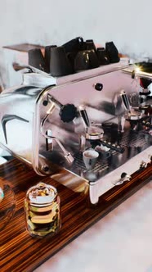 Closeup of Espresso Coffee Machine