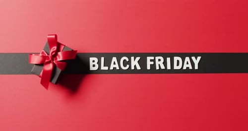 Black Friday Gift With Red Background