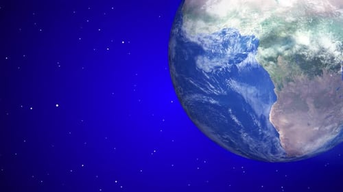 Realistic Rotating Planet Earth from Space