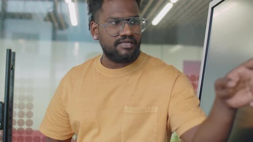 Team Collaboration and Presentation in Modern Office