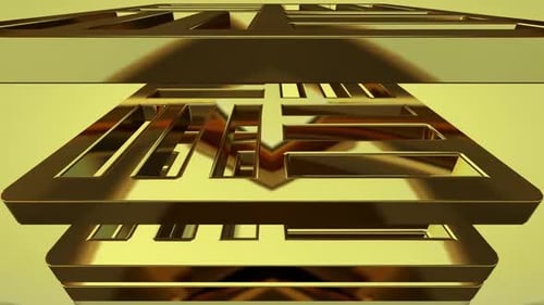 Golden Abstract Geometric Pattern Formation Animation