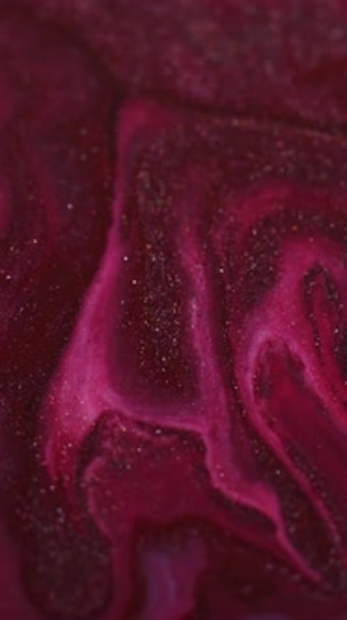 Flowing Maroon and Pink Paint Background with Gold