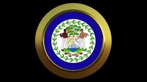 Belize Flag Alpha Animated Loop Background