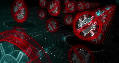 Antivirus cyber security virus detect symbols loop cyber concept