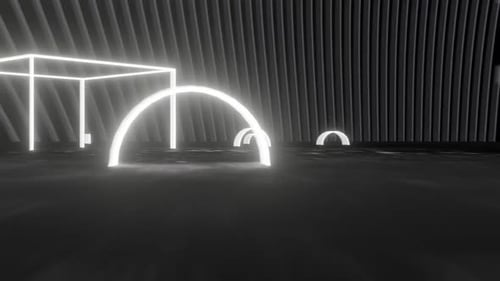Schwarzer und weißer Neon Glow Rennstrecken-Hintergrund Vj Loop In HD