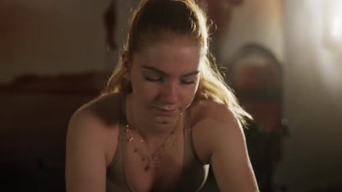 Cycling Woman In Gym Sitting Up To Breathe