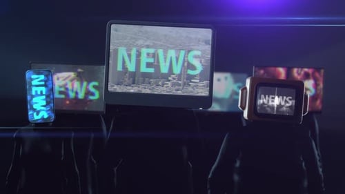Digital News Text Glitch Intro