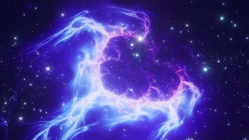 Dynamic Nebula Energy Glow in Space Background Animation