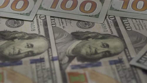 Close Up of 100 Dollar Bills