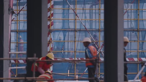 Sparks Rain Down Onto Construction Site
