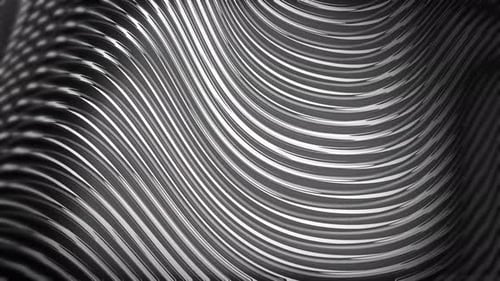 Looping Metal Wave Background Silver 4K