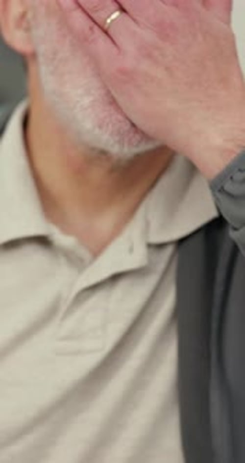 Adult Man Taking Pill and Drinking Water