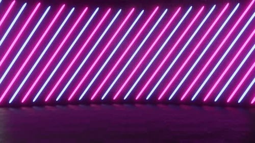 Dynamic Diagonal Pink and Blue Neon Lines Loop Background