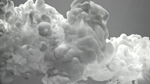 Swirling Abstract White Ink Cloud in Water