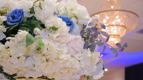 Element of Interior of a Wedding Hall Wedding Decoration Move Camera