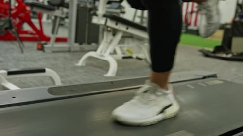 Male Jogger Exercising on Treadmills, Doing Fitness Exercise
