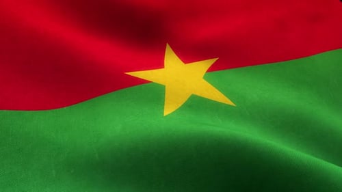Burkina Faso Flag Waving Seamless Loop Animation