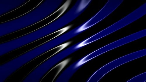 Modern Abstract Blue and Black Wavy Stripes Background Loop
