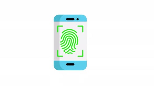 Mobile Phone Fingerprint Scan Authentication Animation