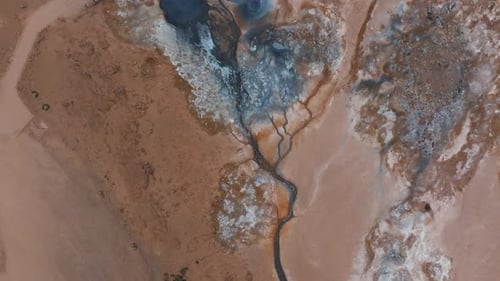 Beautiful Aerial View of the Geysir Valley in Iceland