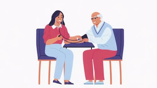 Flat Design Animations of Seniors Receiving Care