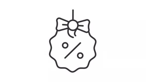 Animated Discount Percentage Gift Tag Line Icon
